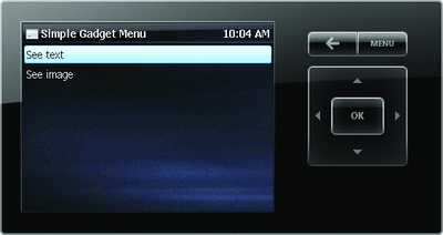 Figure 9b Gadget Home Page (Content ID 1)